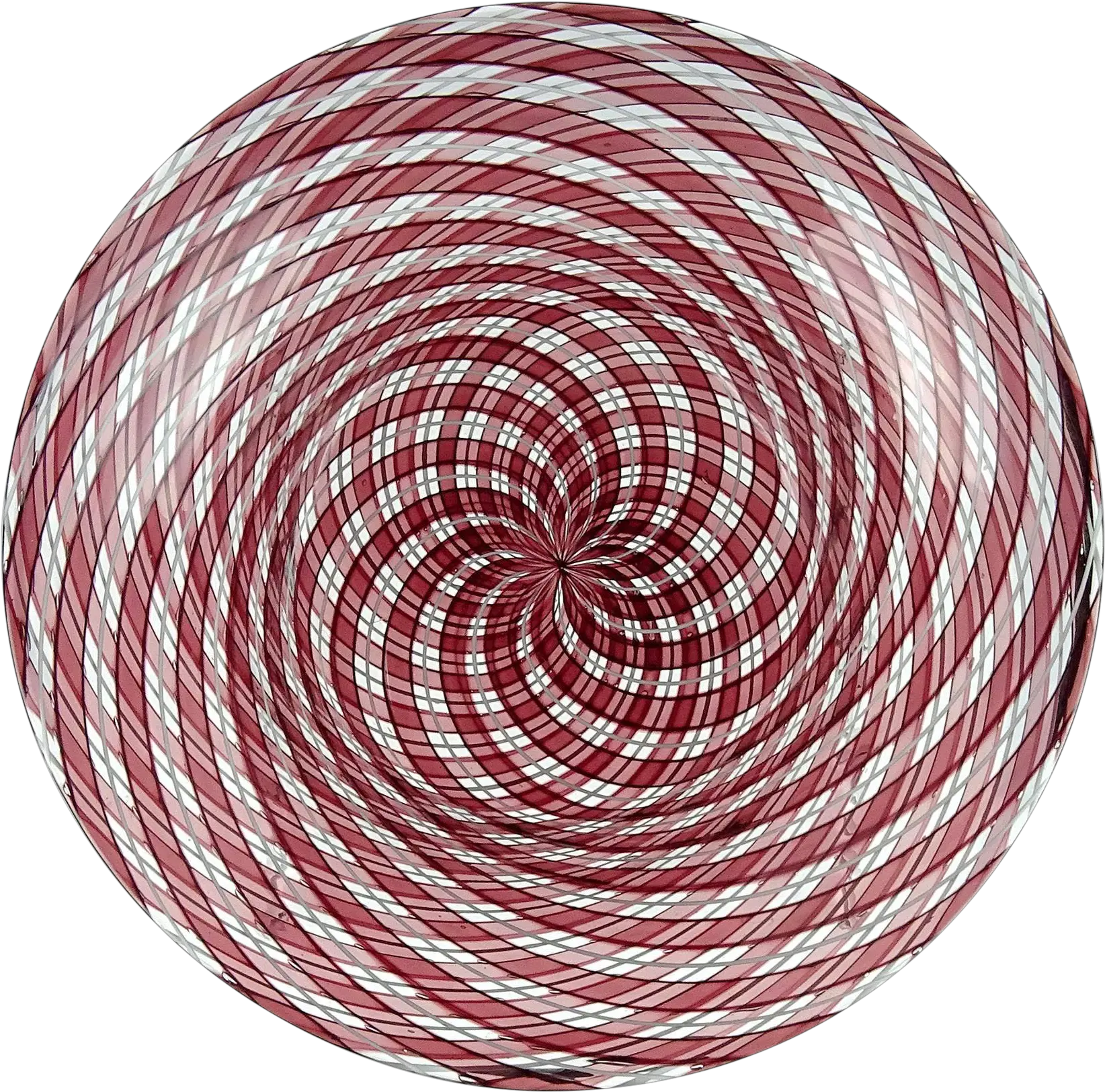 Murano Purple White Interlaced Roticello Ribbons Italian Art Glass Bowl Circle Png Interlaced Png