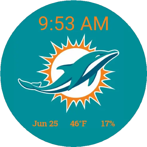 Sports U2013 Nfl Miami Dolphins 01 Watchfaces For Smart Watches Miami Dolphins Flag Png Miami Dolphins Logo Png