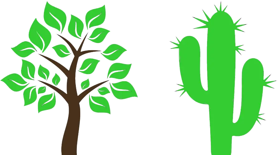 Clipart Tree Cactus Transparent Free Tree With Leaves Clipart Png Cactus Clipart Png
