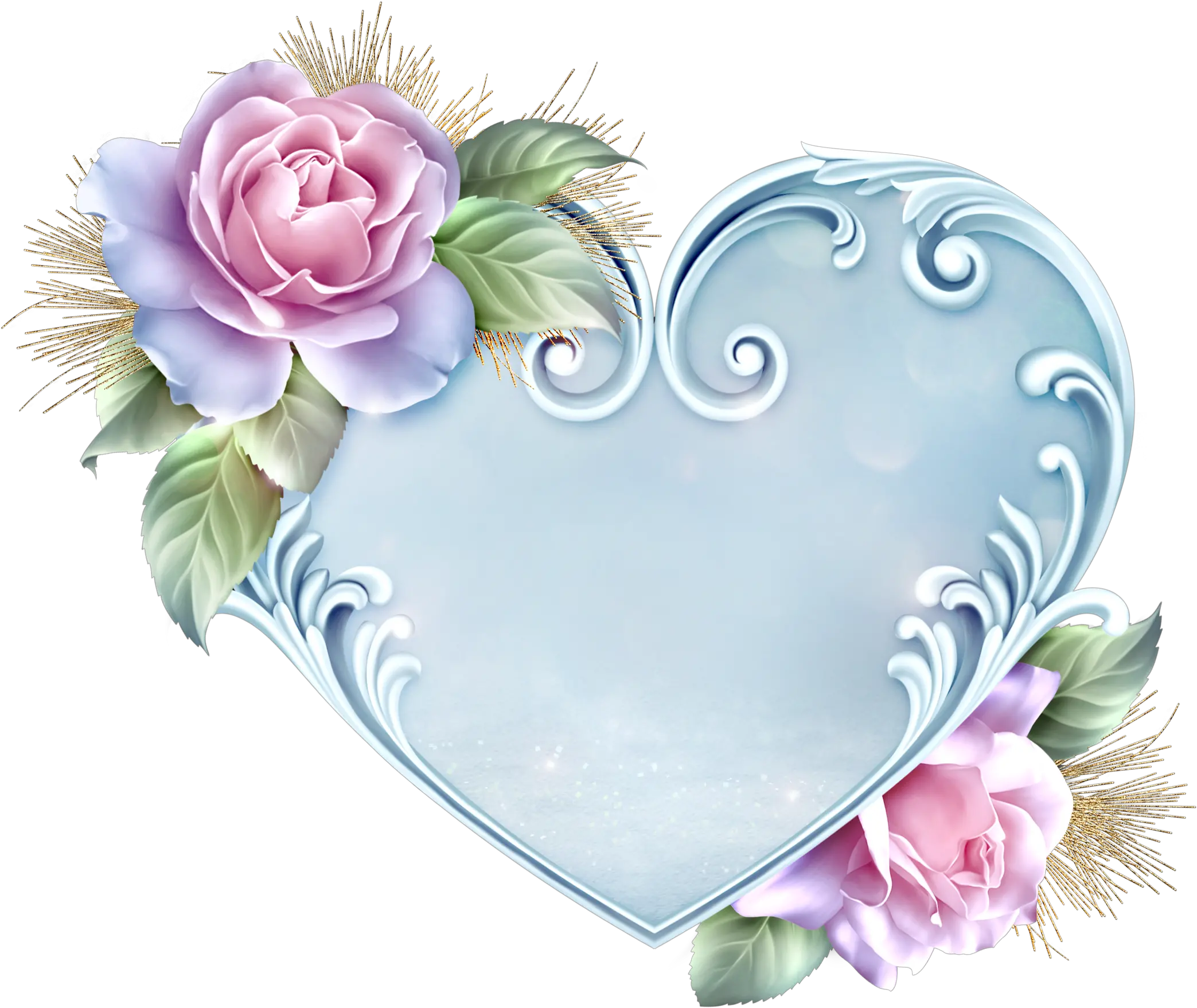 Framed Wallpaper Imagen De Corazon Con Flores Png Frost Border Png