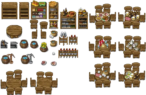 Lunareau0027s Blog 2013 Rpg Maker Pub Tileset Png Rpg Maker Mv Icon Set Template