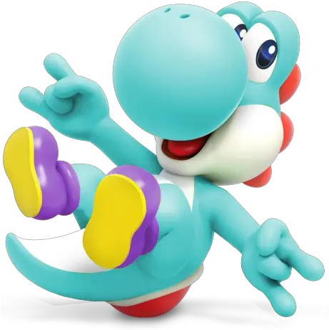 Light Blue Teal Yoshi Full Size Png Download Seekpng Mario Rabbids Kingdom Battle Rabbid Yoshi Yoshi Transparent