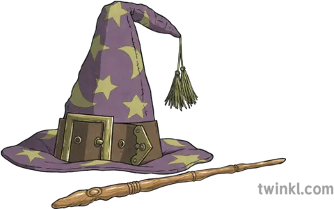 Wizards Hat And Wand Magic Ks2 Illustration Twinkl Wizard Hat And Wand Png Magic Hat Png