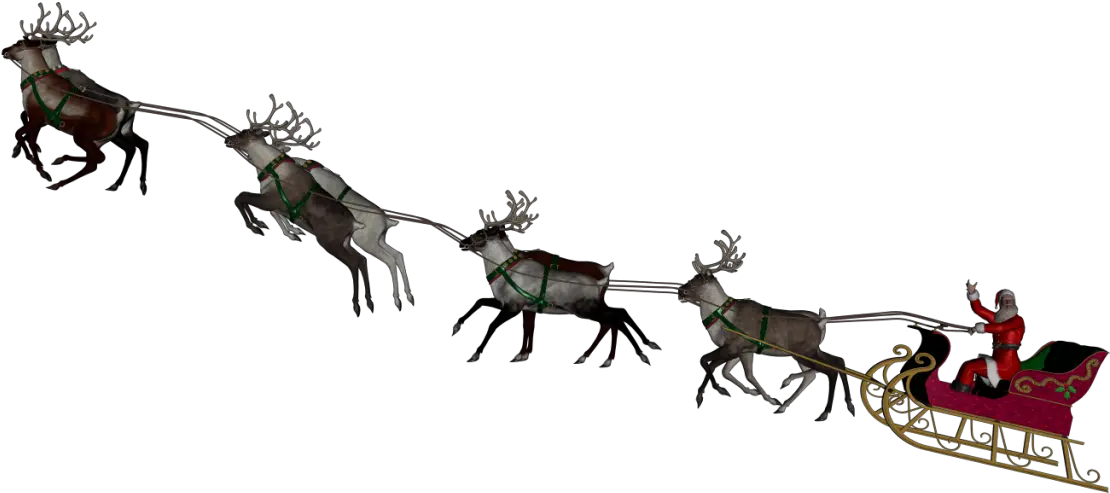 Santa Sleigh Png Reindeer In A Slay Full Size Png Reindeer Sleigh Png