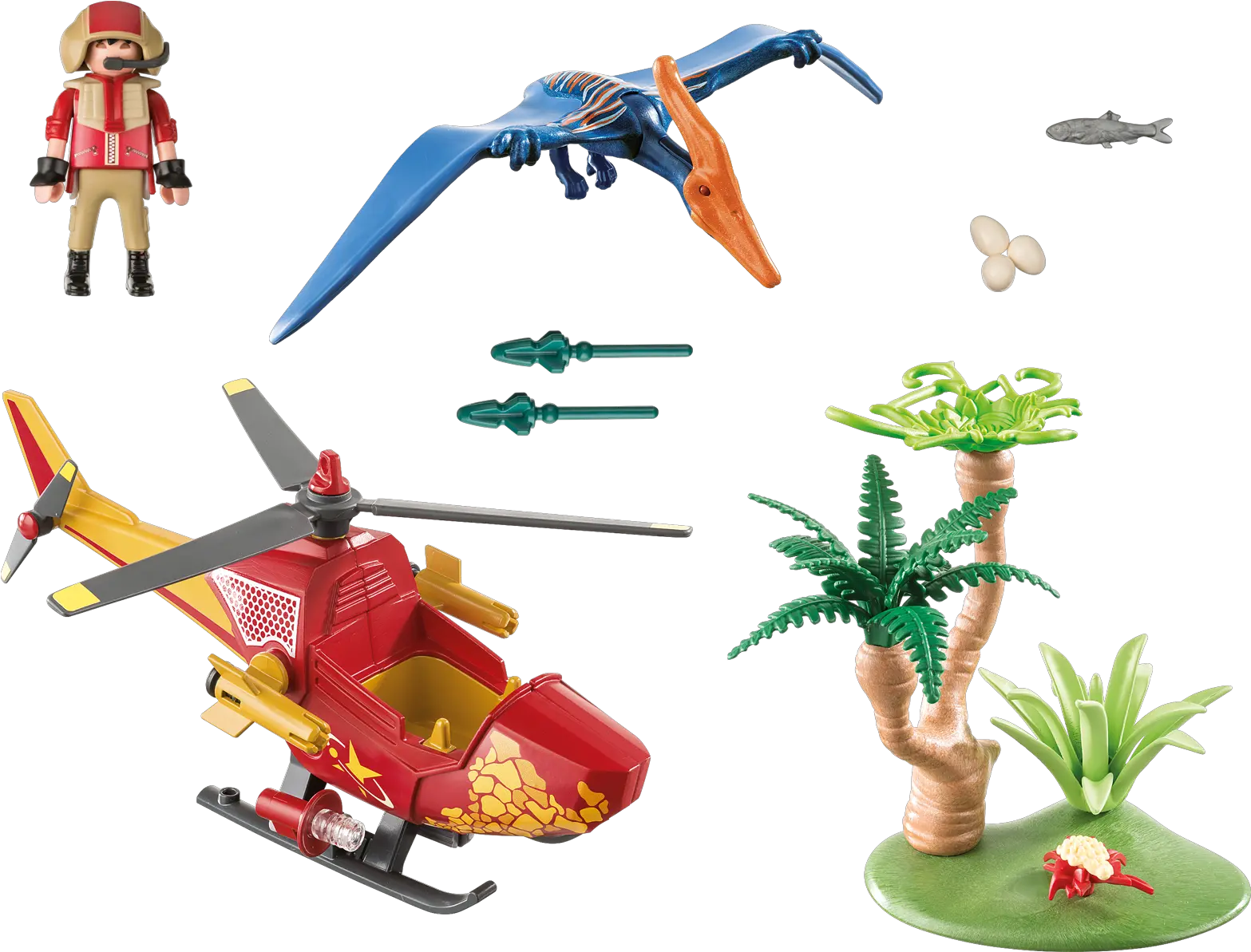 Adventure Copter With Pterodactyl 9430 Playmobil Canada Playmobil Adventure Copter With Pterodactyl Png Pterodactyl Png