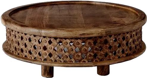 Carved Wood Coffee Table Cafe Carved Mango Wood Coffee Table Png Cafe Table Png