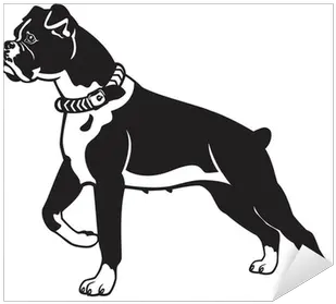 Sticker Boxer Dog Black White Pixershk Png Boxer Dog Icon