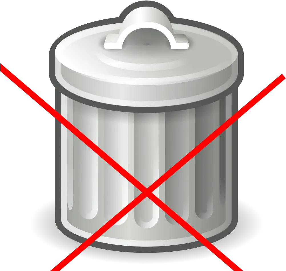 Crossed Out Rubbish Bin Trash Can Icon Png Trashcan Transparent