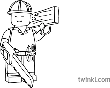 Carpenter Building Bricks Person Anleitung Berufe Aus Bausteinen Black And White Childrens Art Ks2 Png Shooting Bricks Icon Png