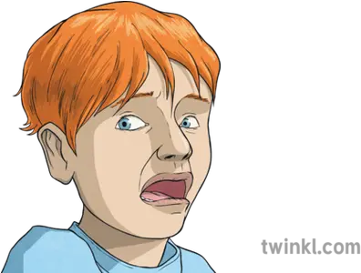 Close Up Of Boys Scared Face People Activity Emotion Ks2 Cartoon Png Scared Face Png