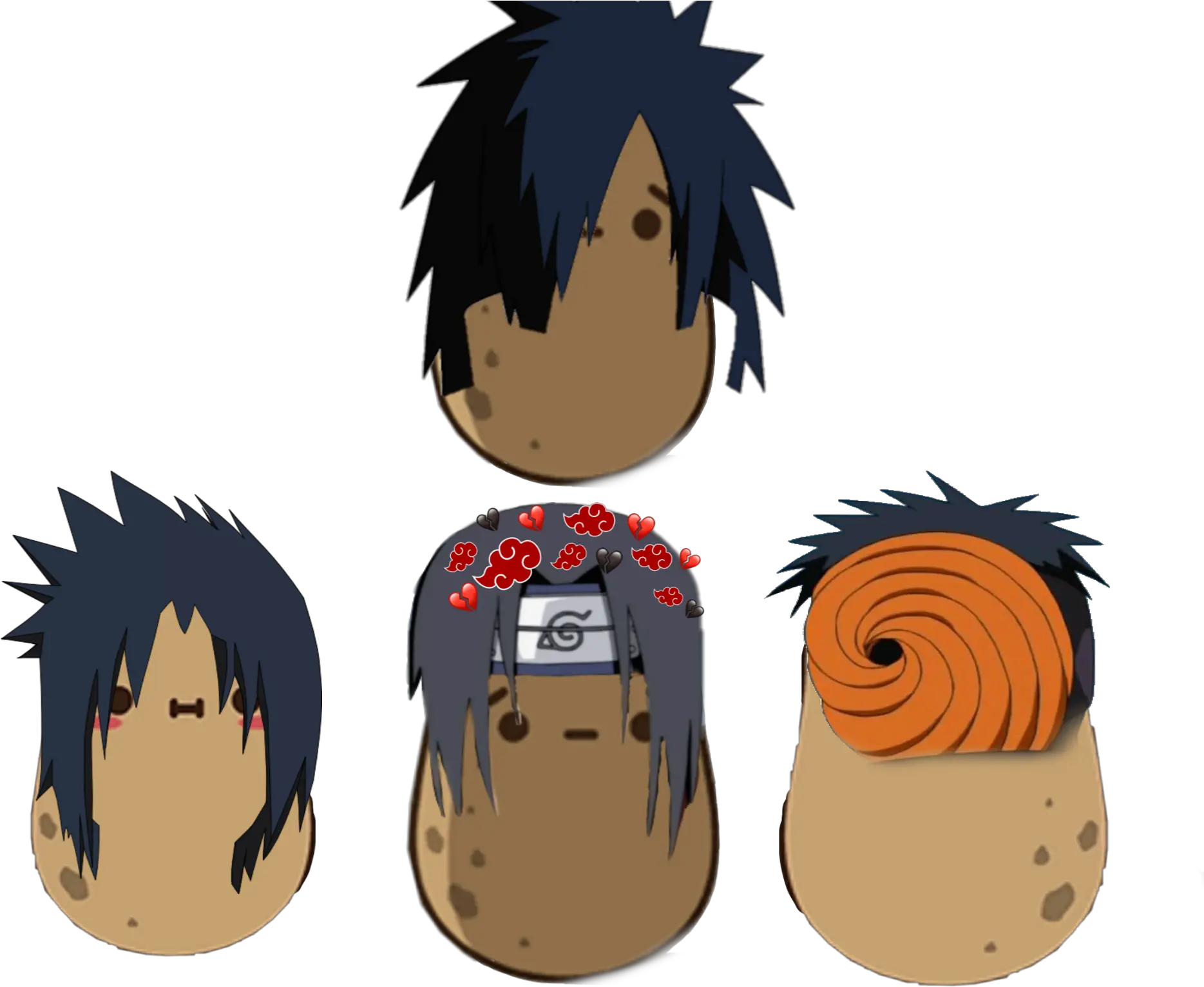 Freetoedit Potatoes Uchiha Sticker By Deidarawasherehm Itachi Uchiha As A Potato Png Itachi Uchiha Icon