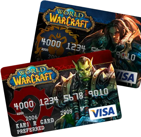 Warcraft World Of Warcraft Visa Card Png World Of Warcraft Png