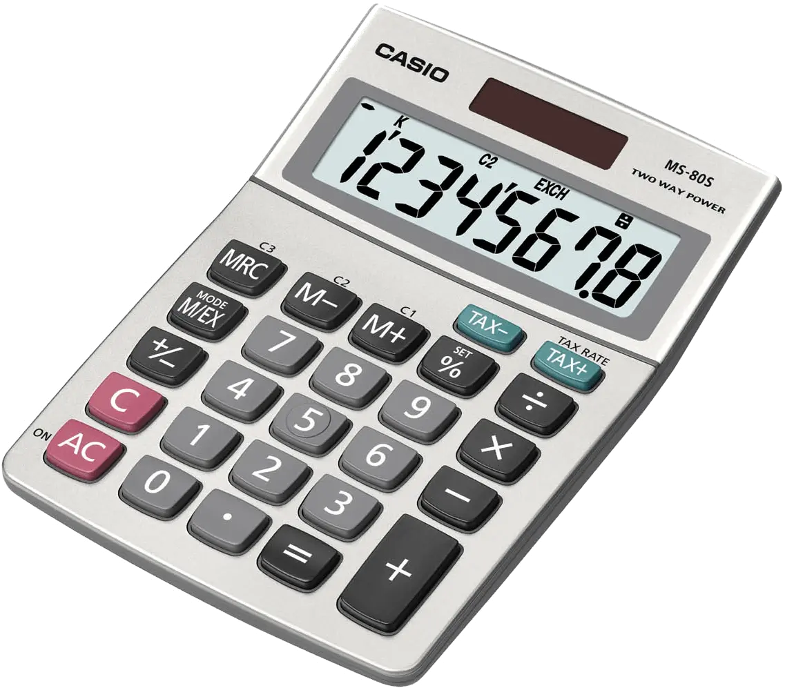 Download Calculator Png Image Hq Casio Ms 80b Calculator Calculator Png