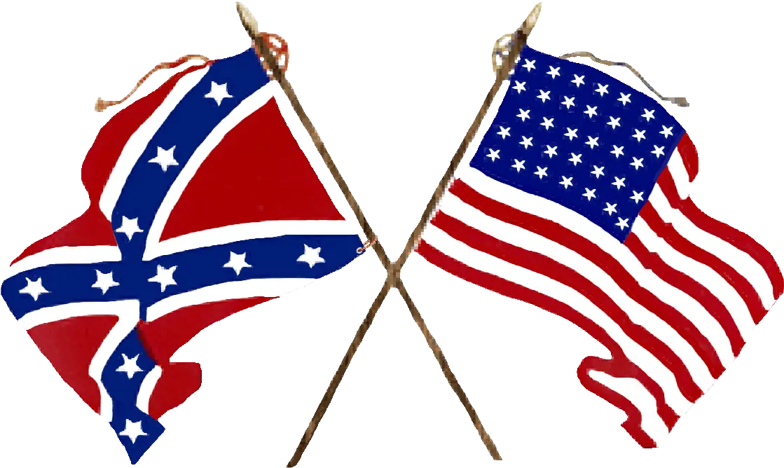 Union And Confederate Flags Crossed Civil War Flags Png Confederate Flag Png