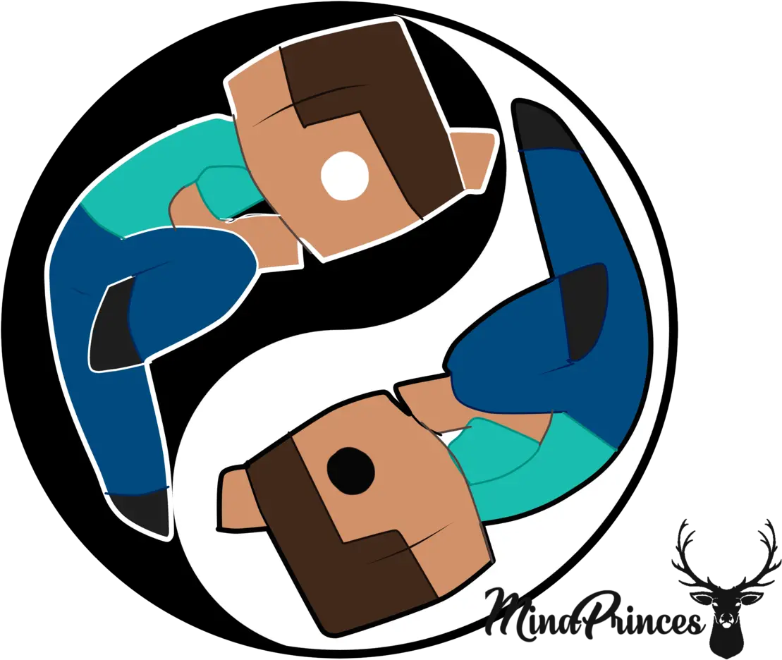 Herobrine And Steve Ying Yang Vector Ready To Print Herobrine X Steve Png Herobrine Png