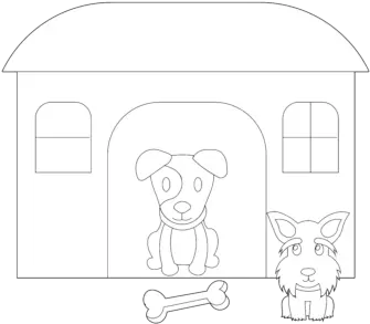 2 Dog Silhouette Cartoon Character Icon Doghouse Png Character Icon