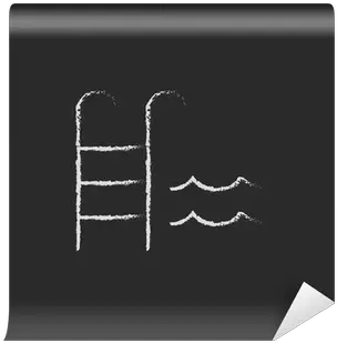 Wall Mural Swimming Pool With Ladder Icon Drawn In Chalk Horizontal Png Ladder Icon
