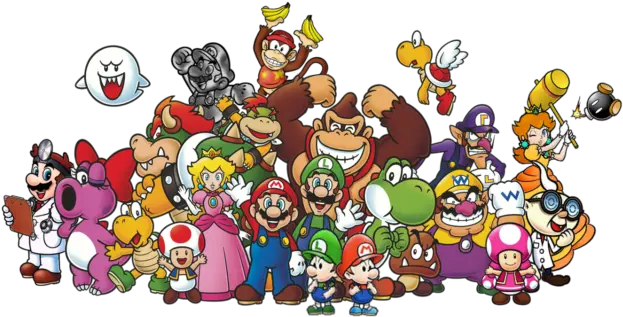 Download Various Nintendo Characters Super Mario Characters Poster Png Nintendo Characters Png