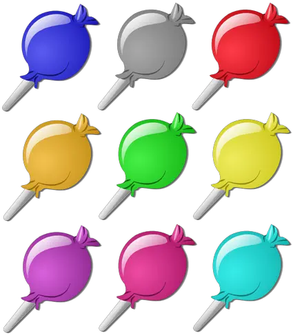 Vector Graphics Of Set Lollipops Public Domain Vectors 10 Candies Cartoon Png Lollipop Icon Pack