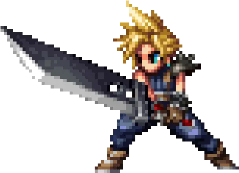 Long Awaited Cloud Strife Arrives To Cloud Strife Pixel Art Png Cloud Strife Png