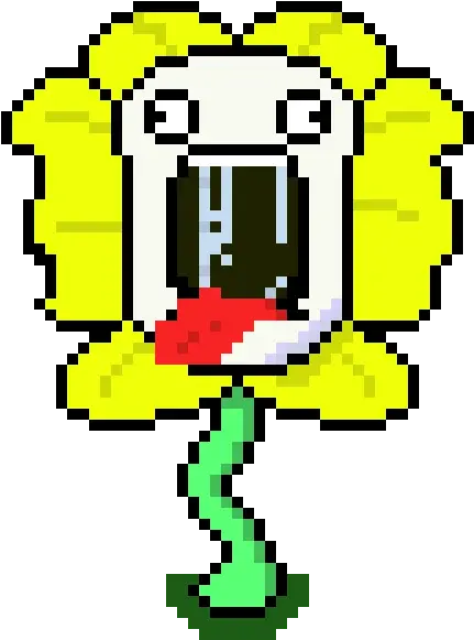 Flowery Screaming Flowey Colored Sprite Png Screaming Png