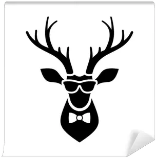 Deer Head Icon With Hipster Sunglasses And Bow Tie Vector Logo Wall Mural U2022 Pixers We Live To Change Automotive Decal Png Hipster Glasses Icon