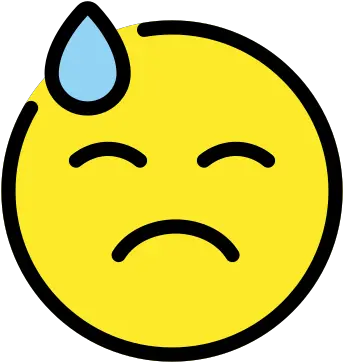 Downcast Face With Sweat Emoji Png Icon