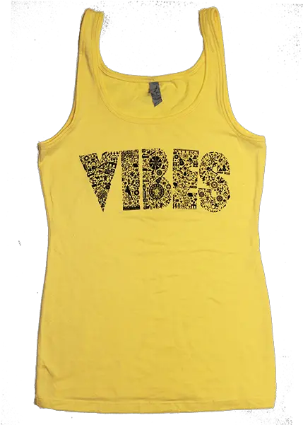 Womens Vibes Icon Yellow Tank Top Sleeveless Png Tank Top Icon