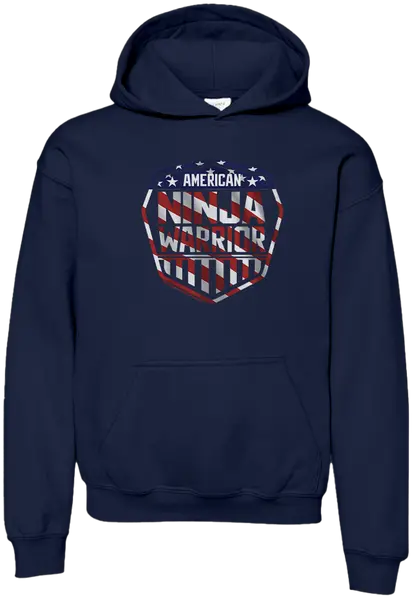 American Ninja Warrior Stripe Logo Youth Hooded Sweatshirt Minecraft Hoodie Png Stripe Icon