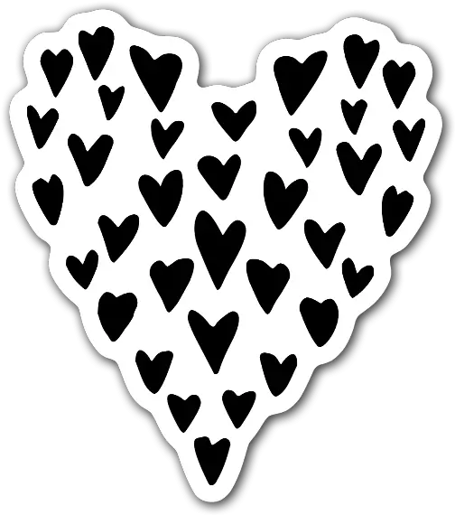 Hand Drawn Little Hearts To Make Up A Big Heart Sticker Portable Network Graphics Png Drawn Heart Png