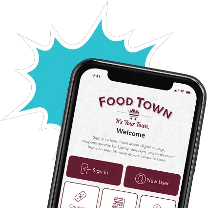 Foodtown Digital Grocery Store Coupons Food Town Smart Device Png Food App Icon Design