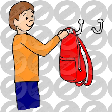 Hang Up Backpack Picture For Classroom Backpack Hanging On Hook Clipart Png Hang Up Icon