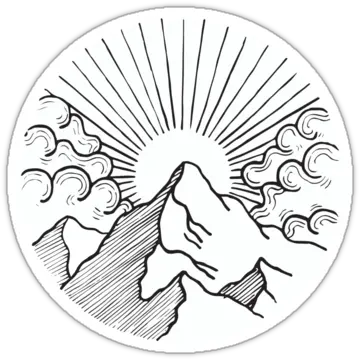 Circle Drawing Line Art Drawings Mountain In A Circle Png Circle With Line Through It Transparent png