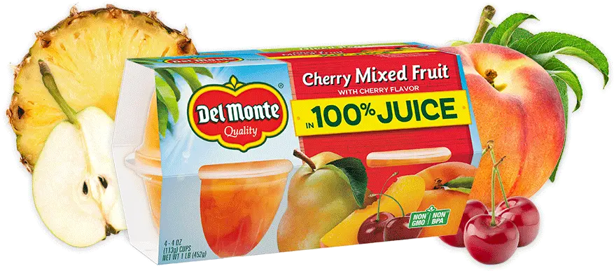 100 Juice Fruit Cup Snacks Del Monte Foods Inc Fruit Cup Del Monte Png Fruit Transparent png