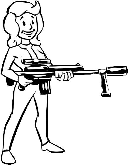 Vault Girl Easy Cartoon Drawings Pip Boy Fallout Art Vault Boy Black And White Png Pip Boy Png