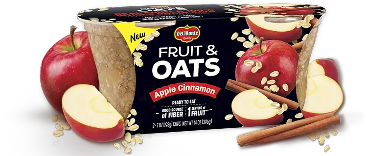 Fruit U0026 Oats Apple Cinnamon Del Monte Foods Inc Del Monte Fruit And Oats Nutrition Png Fruit Transparent png