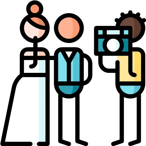 Line And Color Photographer Wedding Couple Icon Wedding Icons Png Wedding Ceremony Icon png