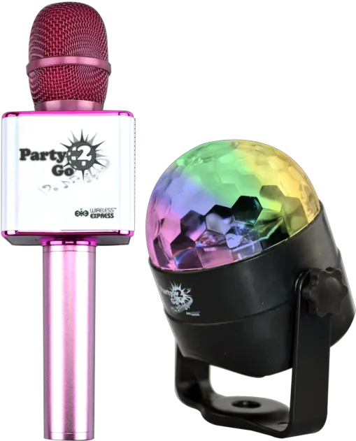 Party2go Bluetooth Karaoke Microphone Party2go Bluetooth Karaoke Microphone And Disco Ball Set Png Gold Microphone Png