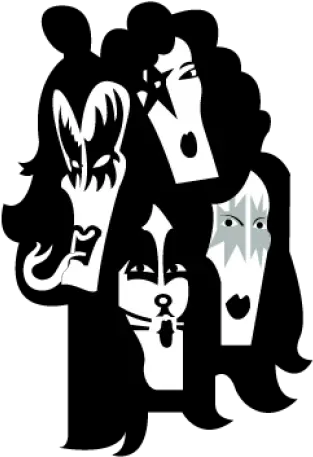 Kiss Band Silhouette Vintage Concert White T Shirts Png Band Silhouette Png