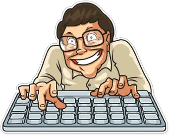 Coder Programming Bill Gates Creator Cartoon Png Bill Gates Transparent