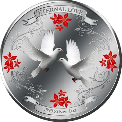 Eternal Love 2011 White Doves Proof Silver Coin 2 Niue Stock Dove Png White Doves Png
