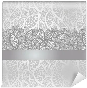 Luxury Silver Leaves Lace Border And Background Luxury Silver Png Lace Border Transparent