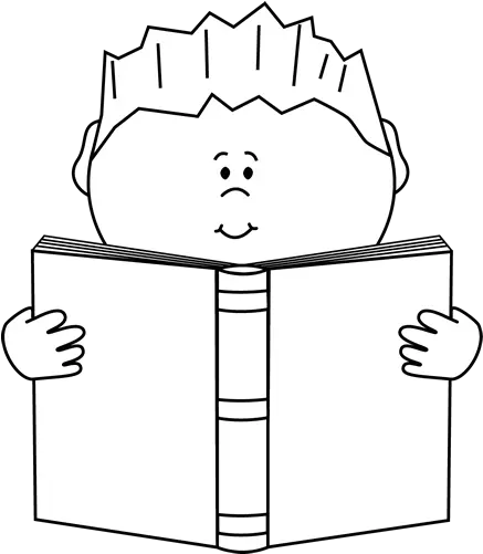 Book Clipart Black And White Png 5 Image Kid Reading Book Outline Books Clipart Png