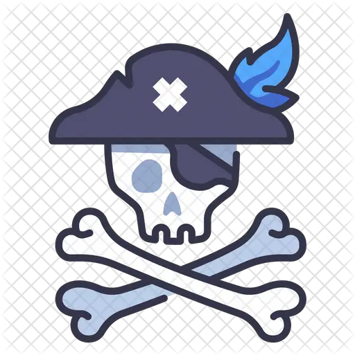 Pirate Skull Icon Of Colored Outline Calavera Con Huesos Cruzados Png Pirate Skull Png