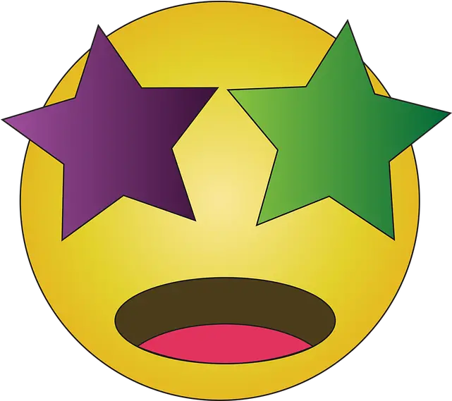 Starry Eyed Emoji Emoticon Circle Png Eyes Emoji Transparent