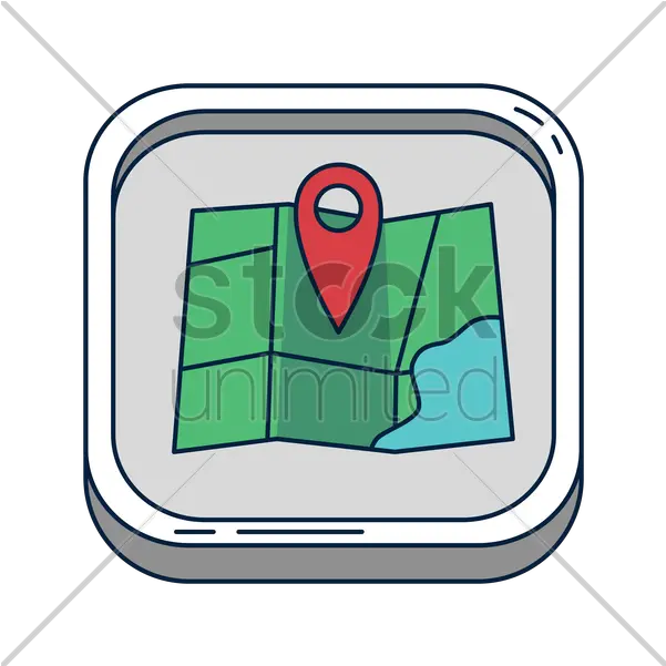 Paper Map With Pointer Icon Vector Vertical Png Google Maps Pointer Icon