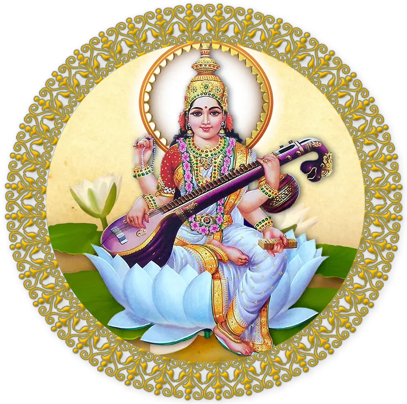 Saraswati Png Transparent Images Ayudha Pooja And Saraswati Puja 2018 Goddess Png