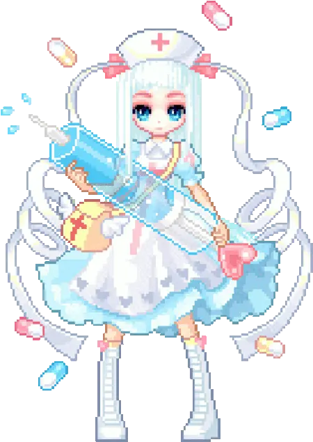 Via Tumblr Discovered Cute Pixel Nurse Gif Png Kawaii Pixel Transparent