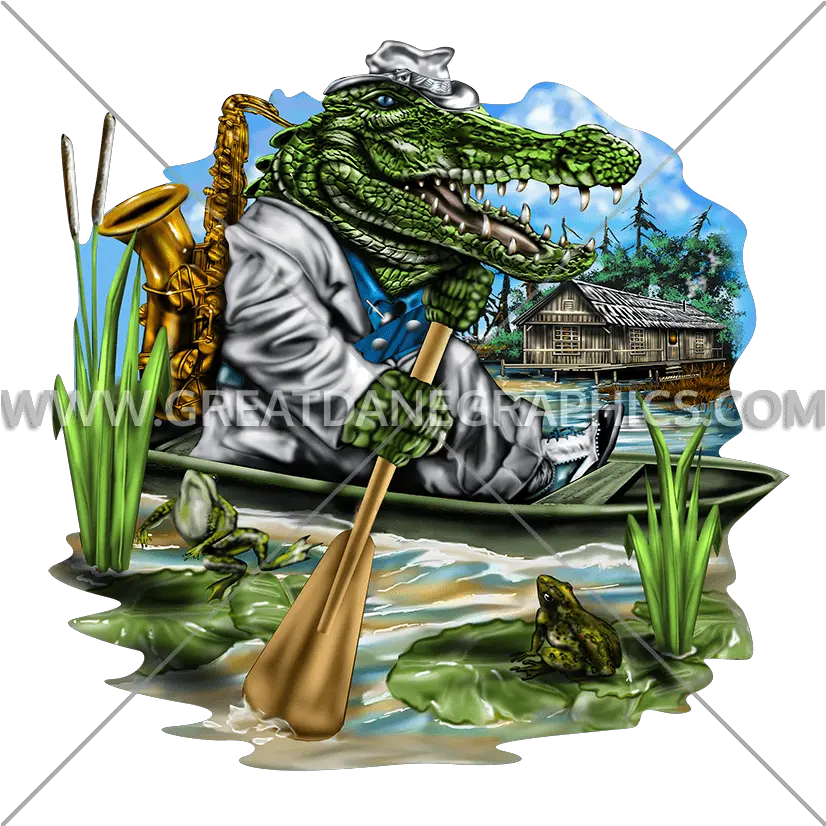 Cool Swamp Gator Production Ready Artwork For T Shirt Printing Gators In Swamp Clipart Png Gator Png