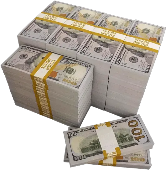 500000 New Series Full Print Stacks New 100 Dollar Bill Png Money Stacks Transparent